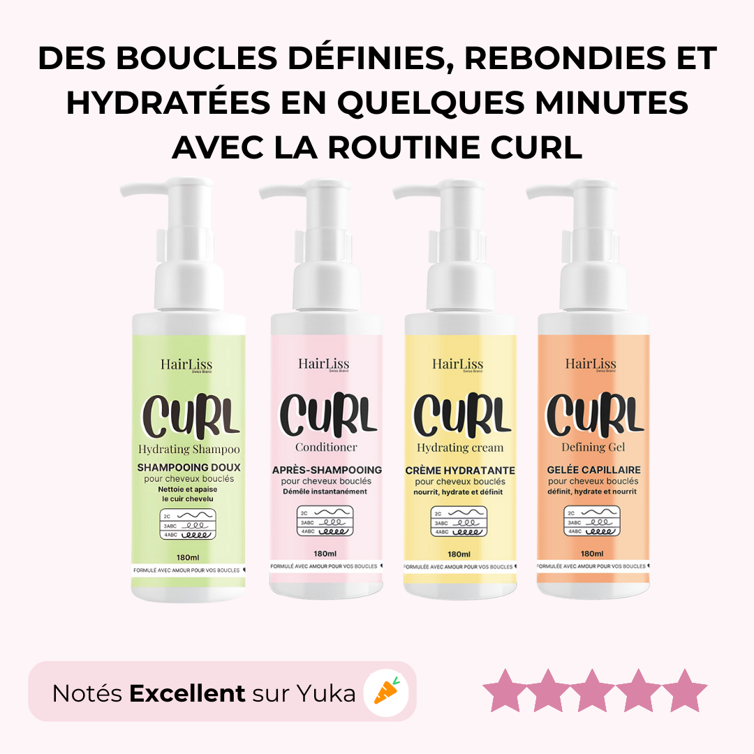 Routine CURL cheveux bouclés 4 produits 180ml