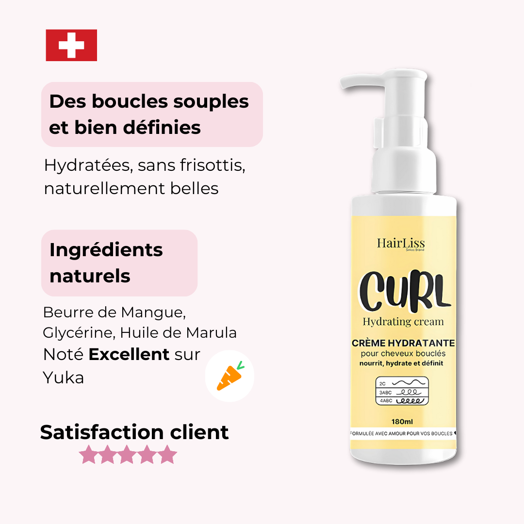 Crème à Boucles sans rinçage Cheveux bouclés 180ml