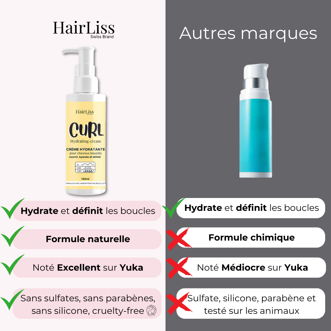 Crème à Boucles sans rinçage Cheveux bouclés 180ml