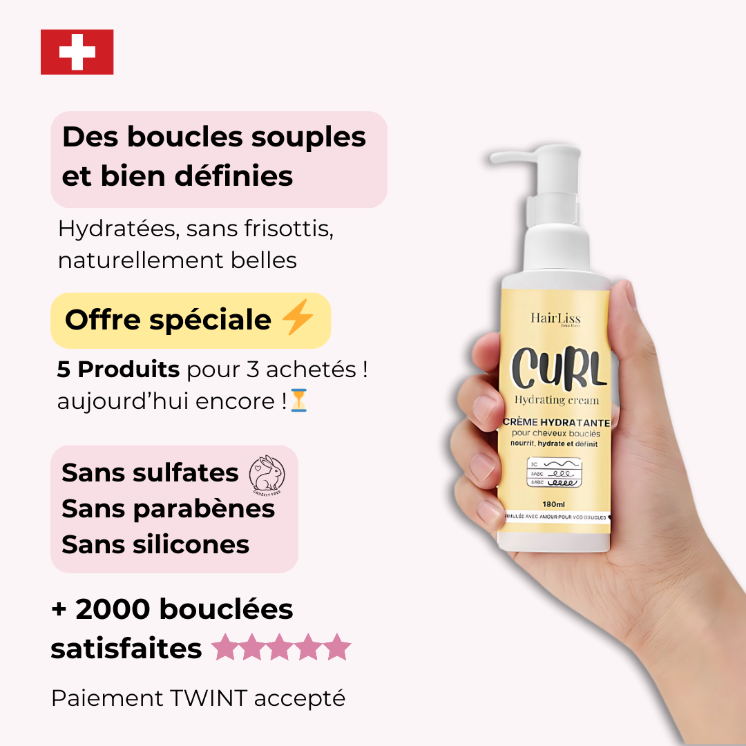 Crème à Boucles sans rinçage Cheveux bouclés 180ml
