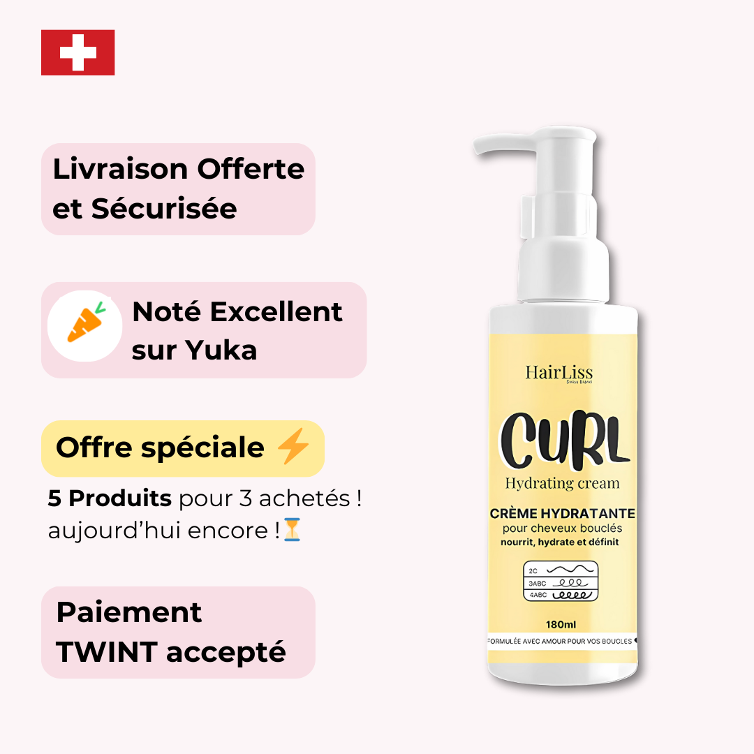 Crème à Boucles sans rinçage Cheveux bouclés 180ml
