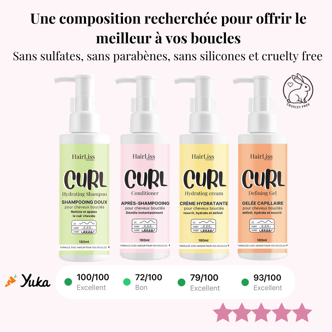 Routine CURL cheveux bouclés 4 produits 180ml
