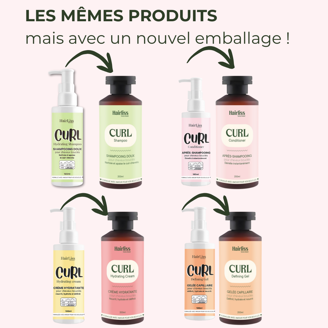 Routine CURL cheveux bouclés 4 produits 200ml