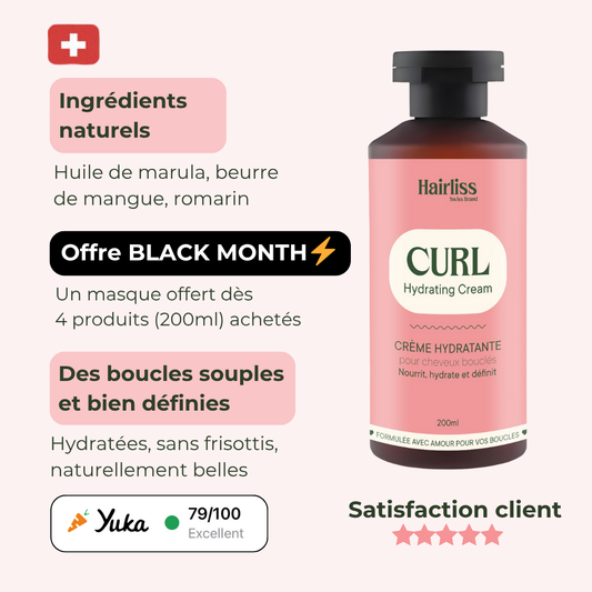 Crème à Boucles sans rinçage Cheveux bouclés 200ml