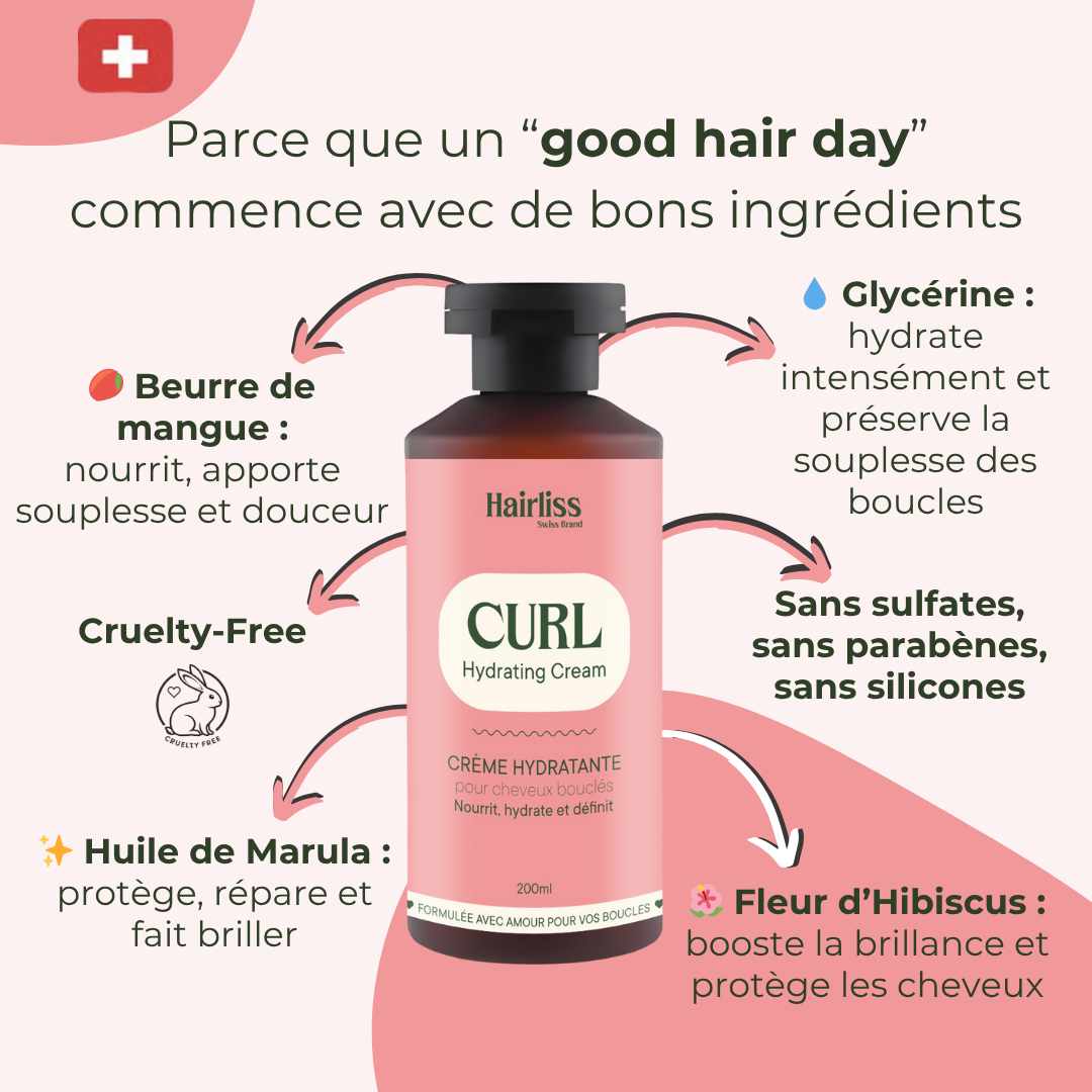 Crème à Boucles sans rinçage Cheveux bouclés 200ml
